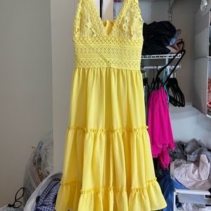 Hello Molly Yellow Lace Dress
